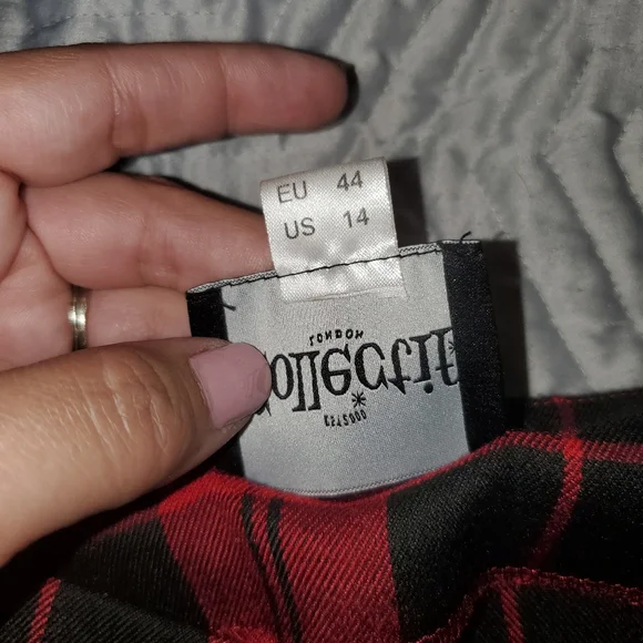 Red and Black Plaid Women's Top - Picture 3 of 4